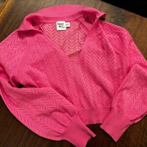Princess Polly Fuchsia V-Neck Sweater